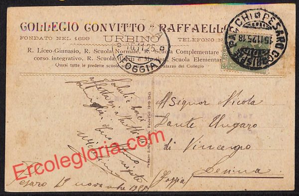 ah6571 - CARTOLINE  D'EPOCA - Urbino Città - Collegio Convitto ''Raffaello''