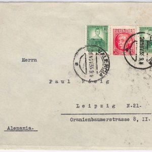 41669 - ‎España - Historia Postal - FRANQUEO MIXTO sobre Carta a ALEMANIA 1935