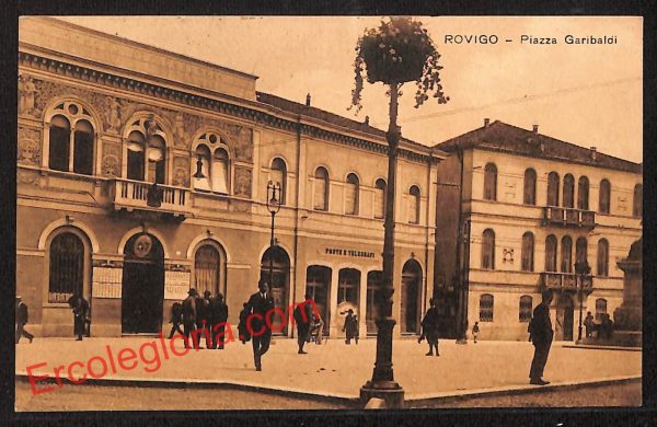 ai1089 - CARTOLINA D'EPOCA - Rovigo Città - Piazza Garibaldi