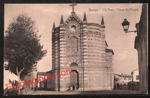 ai1095 - CARTOLINA D'EPOCA - Rovigo Città - Chiesa dei Pompei
