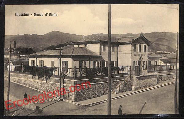ag8538 - CARTOLINA D'EPOCA - Messina Città - Banca d' Italia