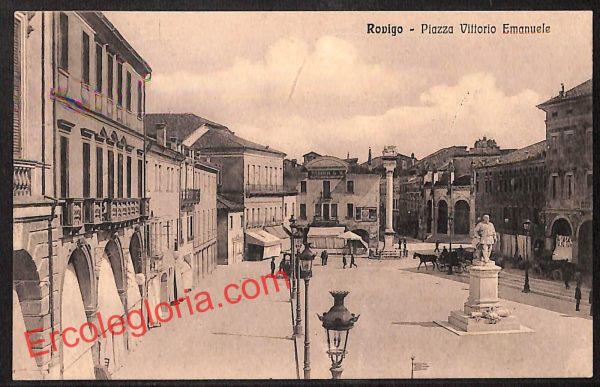 ai1120 - CARTOLINA D'EPOCA - Rovigo Città - Piazza Vittorio Emanuele