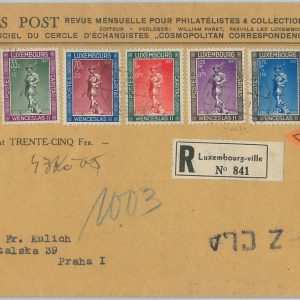 75306 - LUXEMBOURG - Postal History - REGISTERED COVER  1937 Philatelic but nice