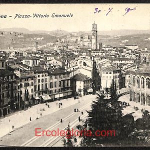 ae2836 - CARTOLINA  D'EPOCA - Verona Città - Piazza Vittorio Emanuele