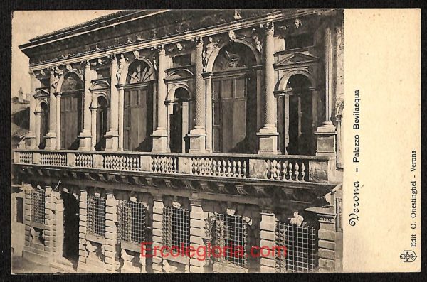 ae2838 - CARTOLINA  D'EPOCA - Verona Città - Palazzo Bevilacqua