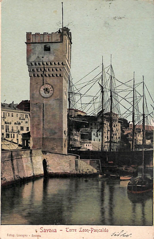 ab6979 -  CARTOLINA  D'EPOCA - Savona Città - Torre Leon-Pancaldo