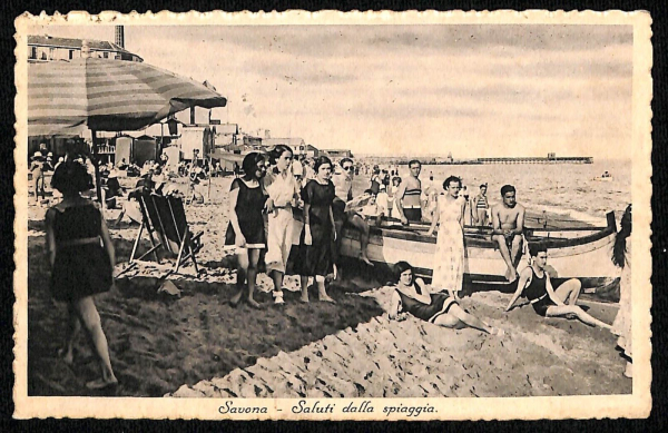 ab6985 -  CARTOLINA  D'EPOCA - Savona Città - La  Spiaggia 1938