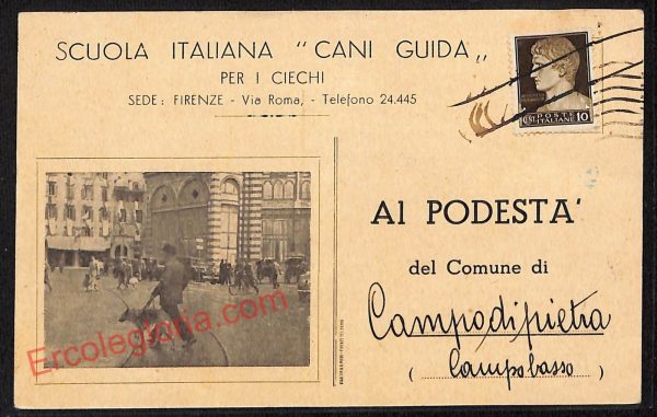 ae7331 - CARTOLINA D'EPOCA - Firenze Città - Scuola Italiana ''Cani Guida''