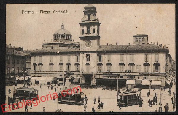 ah5487 - CARTOLINA  D'EPOCA - Parma Città - Piazza Garibaldi