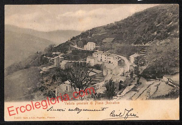 ah7918 - CARTOLINA D'EPOCA - Pistoia Città - Piano Asinatico