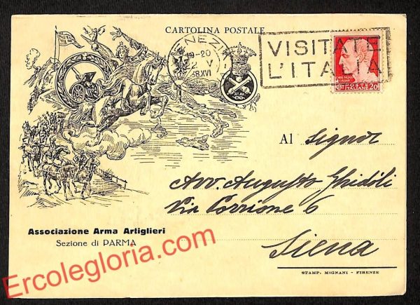 ah5492 - CARTOLINA  D'EPOCA - Parma Città - Associazione Arma Artiglieri