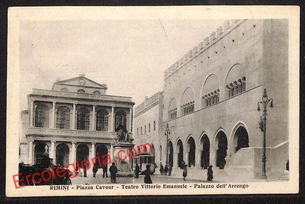 ai0650 - CARTOLINA D'EPOCA - Rimini Città - Teatro Vittorio Emanuele