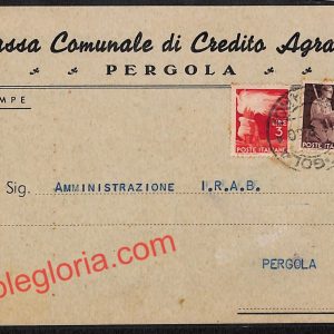 ah6610 - STORIA POSTALE - Pesaro e Urbino Provincia - Pergola