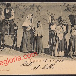 ag8549 - CARTOLINA D'EPOCA - Messina Città - Gruppo di popolani