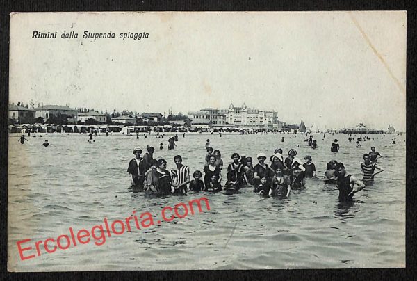 ai0668 - CARTOLINA D'EPOCA - Rimini Città - La Spiaggia