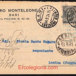ae0730 - CARTOLINA  D'EPOCA - Bari Città - Pietro Monteleone  1924