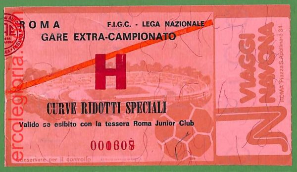 ZA2032  - Vecchio  BIGLIETTO PARTITA  CALCIO - Roma