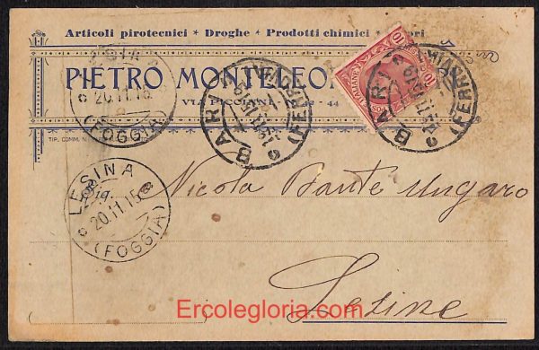 ae0731 - CARTOLINA  D'EPOCA - Bari Città - Pietro Monteleone  1915