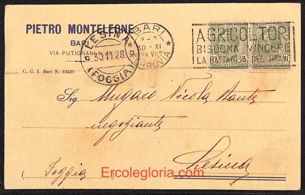ae0733 - CARTOLINA  D'EPOCA - Bari Città - Pietro Monteleone  1928