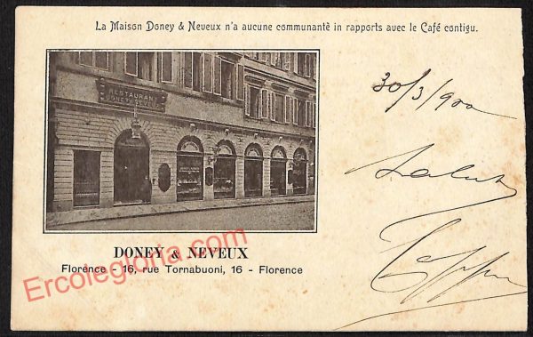 ae7342 - CARTOLINA D'EPOCA - Firenze Città - Doney Neveux  1900