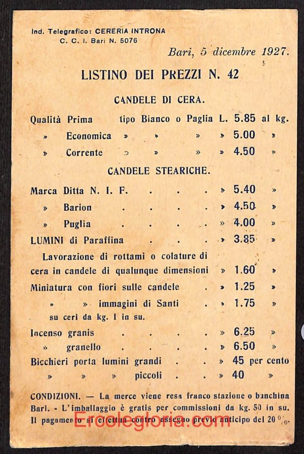 ae0742 - CARTOLINA  D'EPOCA - Bari Città - Nicola Introna   1927 - immagine 2