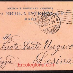ae0743 - CARTOLINA  D'EPOCA - Bari Città - Nicola Introna   1924