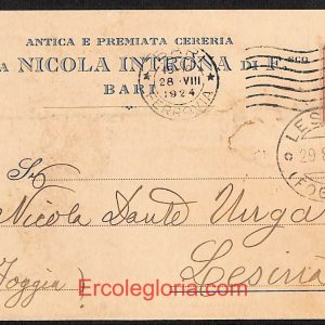ae0744 - CARTOLINA  D'EPOCA - Bari Città - Nicola Introna   1924