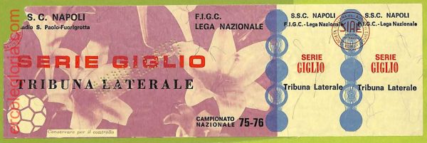 ZA1025   - Vecchio  BIGLIETTO PARTITA  CALCIO -  1975/1976: Napoli