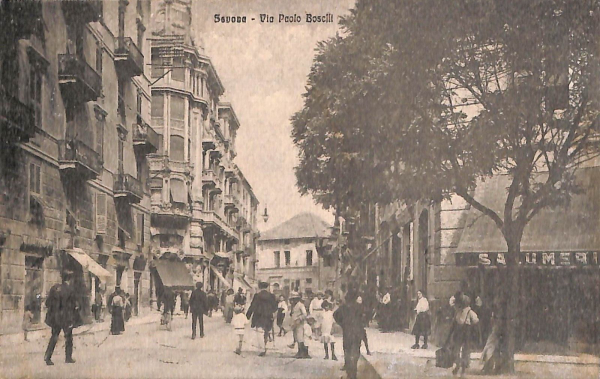 ab7018  -  CARTOLINA  D'EPOCA - Savona Città - Via Paolo Boselli
