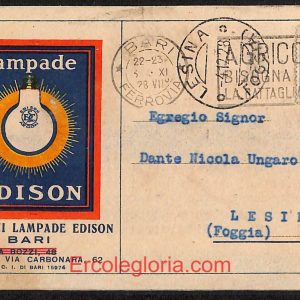 ae0757 - CARTOLINA  D'EPOCA - Bari Città - Magazzini Lampade Edison