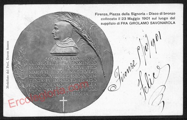 ae7265 - CARTOLINA D'EPOCA - Firenze Città - Fra Girolamo Savonarola  1901