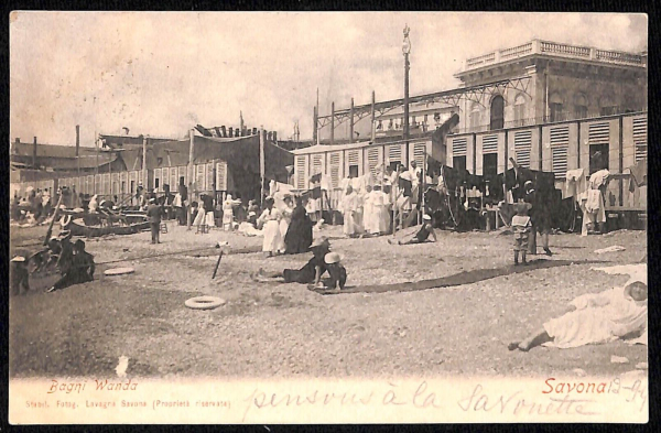 ab7027  -  CARTOLINA  D'EPOCA - Savona Città - Bagni Wanda