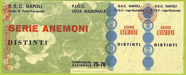 ZA1028   - Vecchio  BIGLIETTO PARTITA  CALCIO -  1975/1976: Napoli