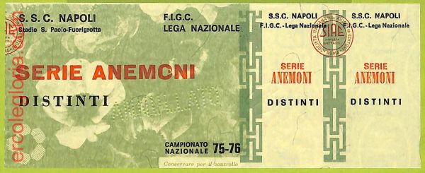 ZA1028   - Vecchio  BIGLIETTO PARTITA  CALCIO -  1975/1976: Napoli - immagine 2
