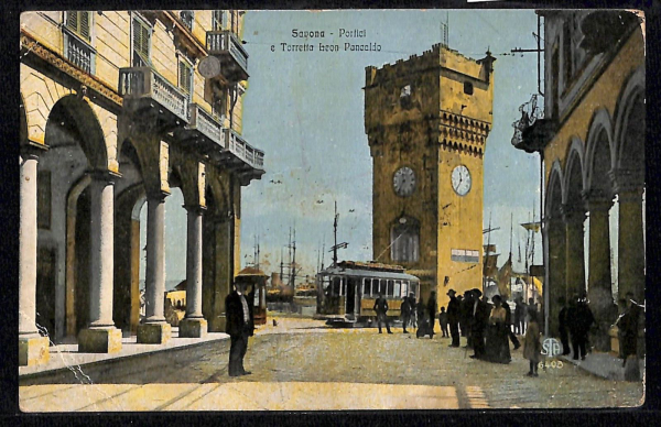 ab7046  -  CARTOLINA  D'EPOCA - Savona Città - Torretta Leon Pancaldo