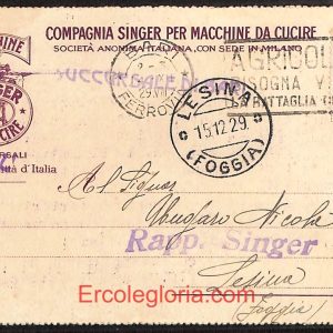 ae0761 - CARTOLINA  D'EPOCA - Bari Città - Macchine SINGER per Cucire  1929