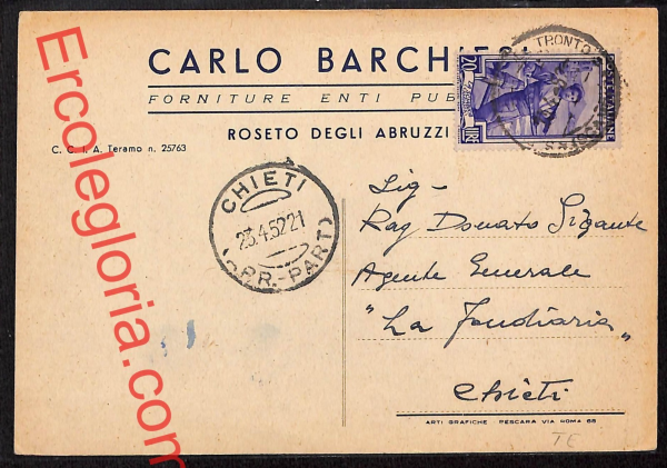 ai7561 - STORIA POSTALE - Teramo Provincia - Roseto degli Abruzzi