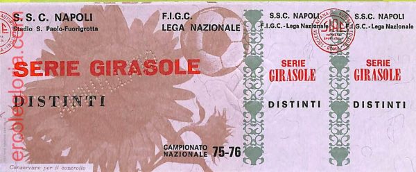 ZA1037   - Vecchio  BIGLIETTO PARTITA  CALCIO -  1975/1976: Napoli