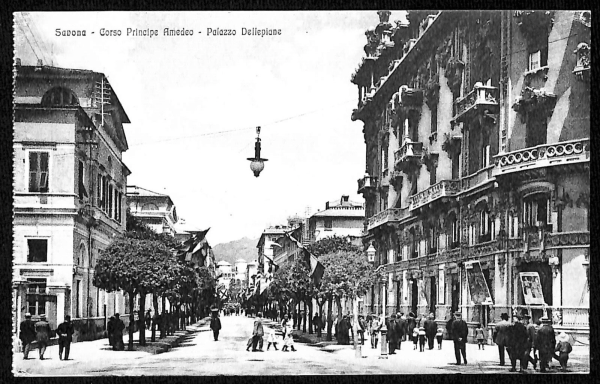 ab7070  -  CARTOLINA  D'EPOCA - Savona Città - Palazzo Dellepiane