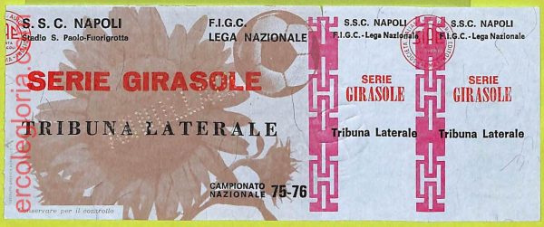 ZA1038   - Vecchio  BIGLIETTO PARTITA  CALCIO -  1975/1976: Napoli