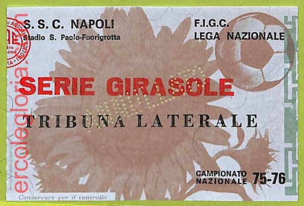 ZA1038   - Vecchio  BIGLIETTO PARTITA  CALCIO -  1975/1976: Napoli - immagine 2