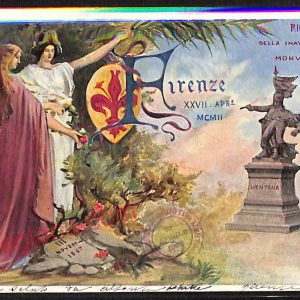 ae7277 - CARTOLINA D'EPOCA - Firenze Città - Monumento Mentana  1902