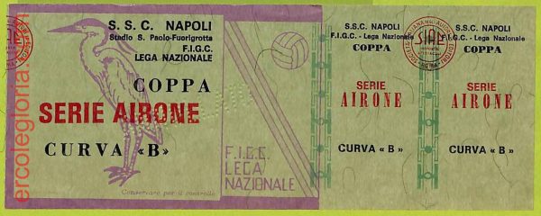 ZA1040   - Vecchio  BIGLIETTO PARTITA  CALCIO -  Napoli