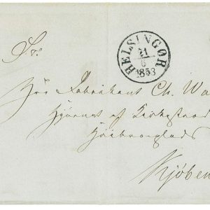 P3867 - DENMARK , NR. 1 C, 1853, FROM HELSINGOR TO COPENHAGEN