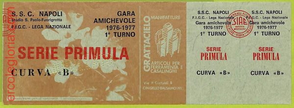 ZA1048  - Vecchio  BIGLIETTO PARTITA  CALCIO -  1976/1977: Napoli