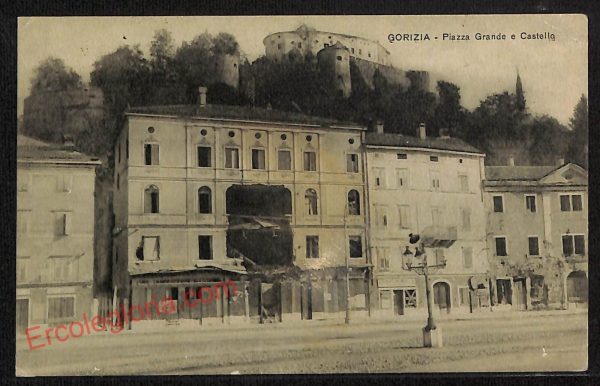 ag1693 - CARTOLINA D'EPOCA - Gorizia Città - Piazza Grande e Castello  1920