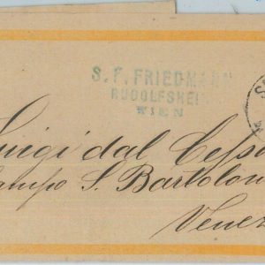 75003 - AUSTRIA - Postal History -  STATIONERY WRAPPER: Sechshaus to ITALY  1873