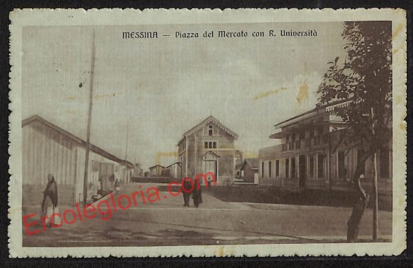ag8524 - CARTOLINA D'EPOCA - Messina Città - Piazza del Mercato