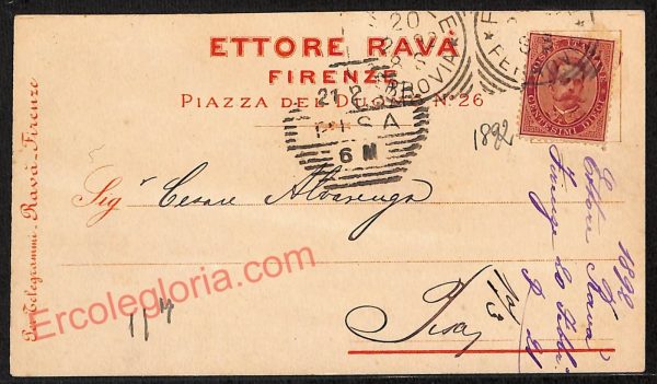 ae7281 - CARTOLINA D'EPOCA - Firenze Città - Ettore Rava  1892