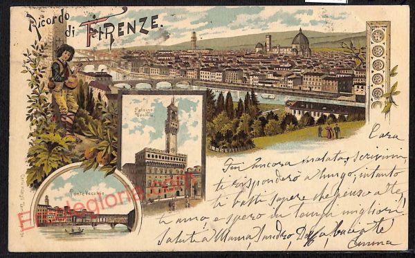 ae7282 - CARTOLINA D'EPOCA - Firenze Città - Panorama  1899